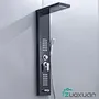 Four-function shower screen in hotel bathroom